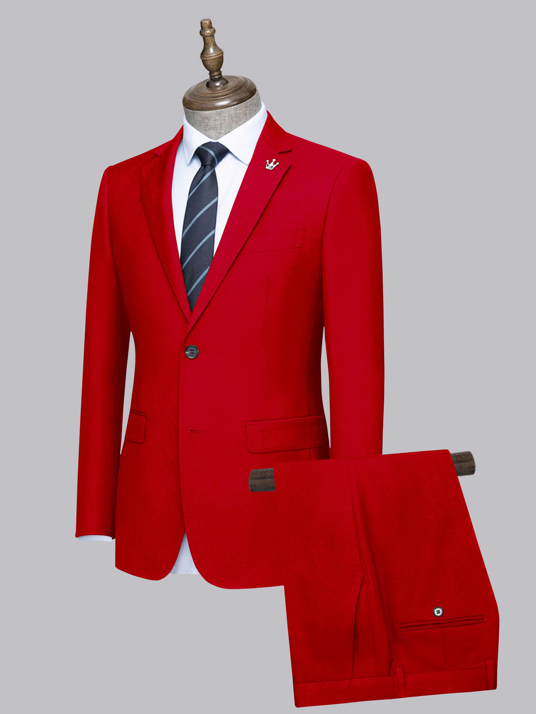 Slim Fit Two-Piece Wedding Suit for Men - Red
