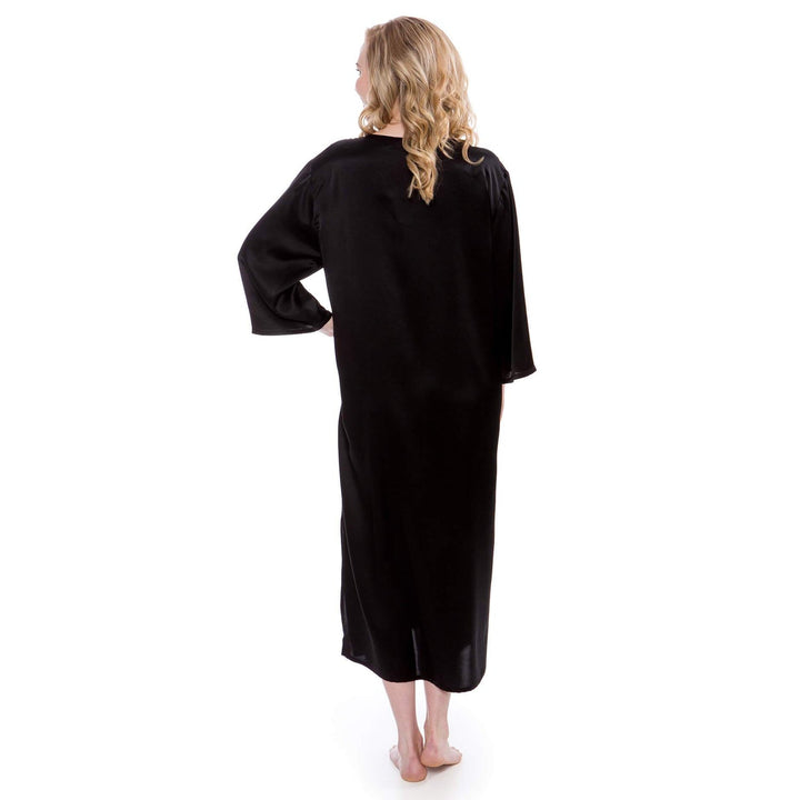 Women Loose Pullover Silk Nightwear Long Silk Dressing Gown — gallery