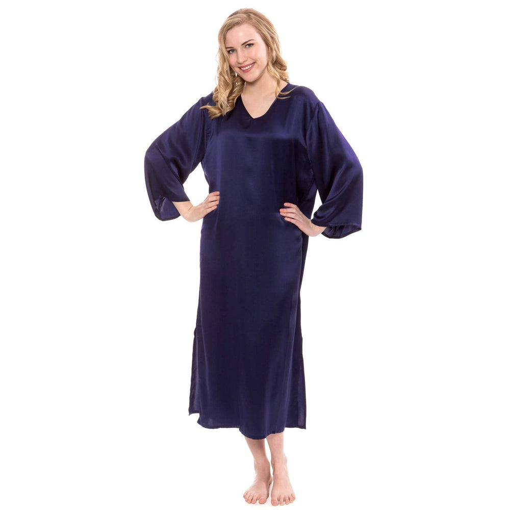 Women Loose Pullover Silk Nightwear Long Silk Dressing Gown — gallery
