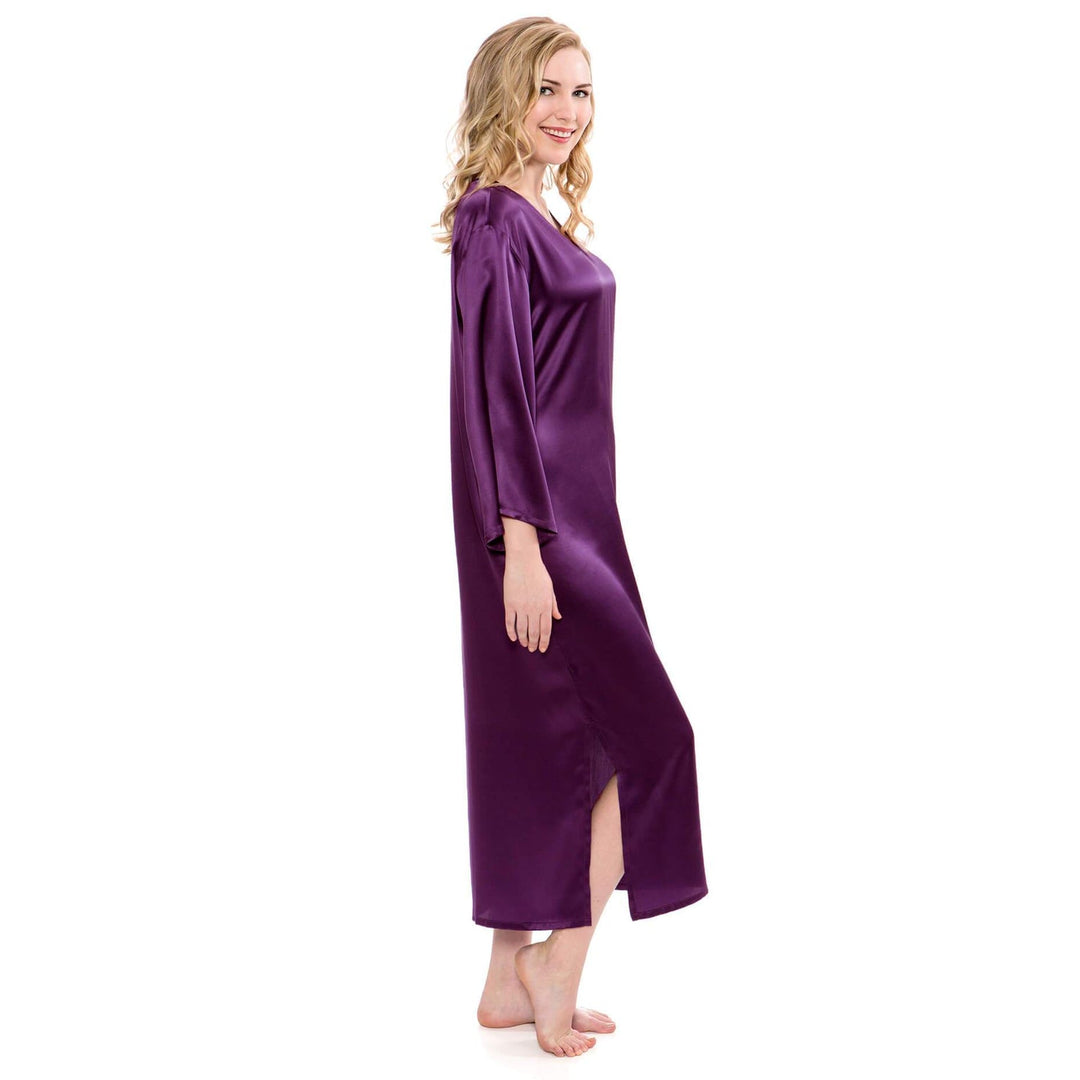 Women Loose Pullover Silk Nightwear Long Silk Dressing Gown — gallery