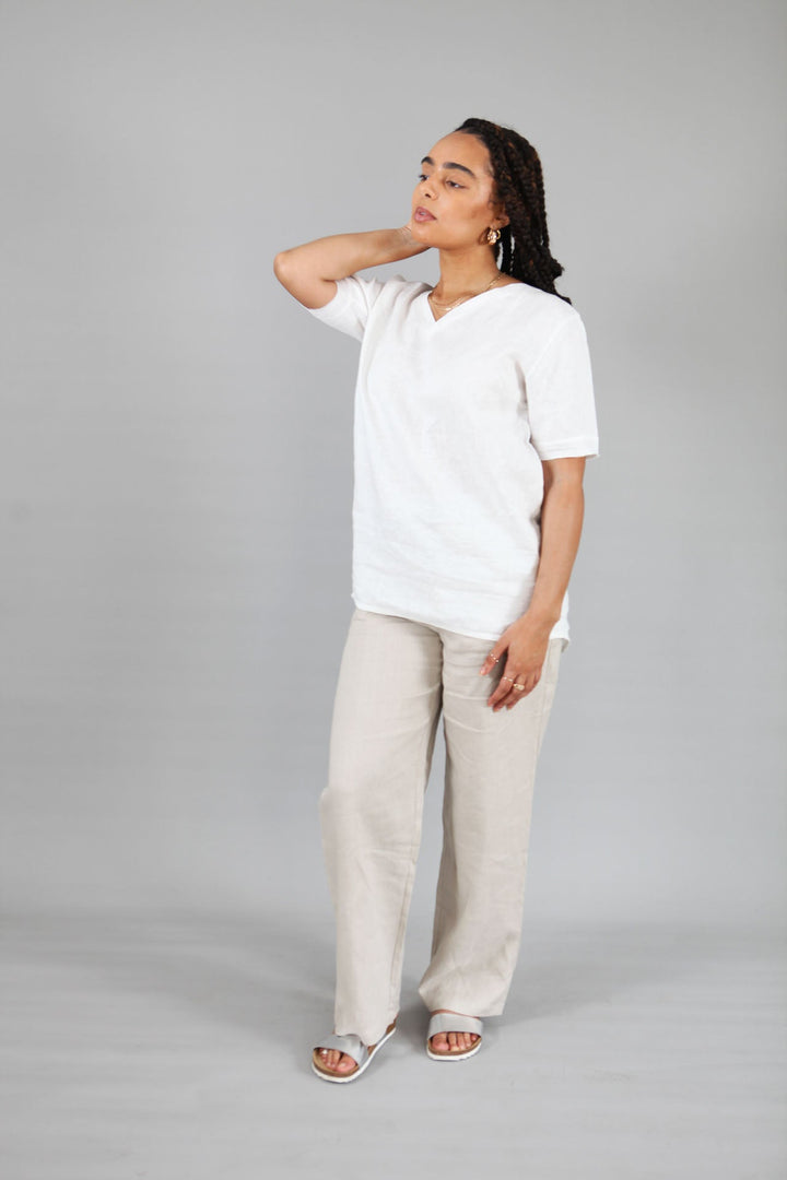 Nattie Linen Longline Top for Women - gallery