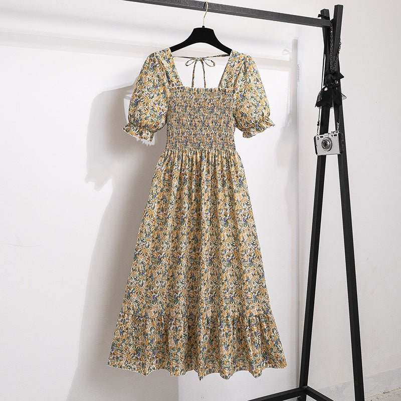 The Summer Bloom Midi Dress for Women - Yellow Floral