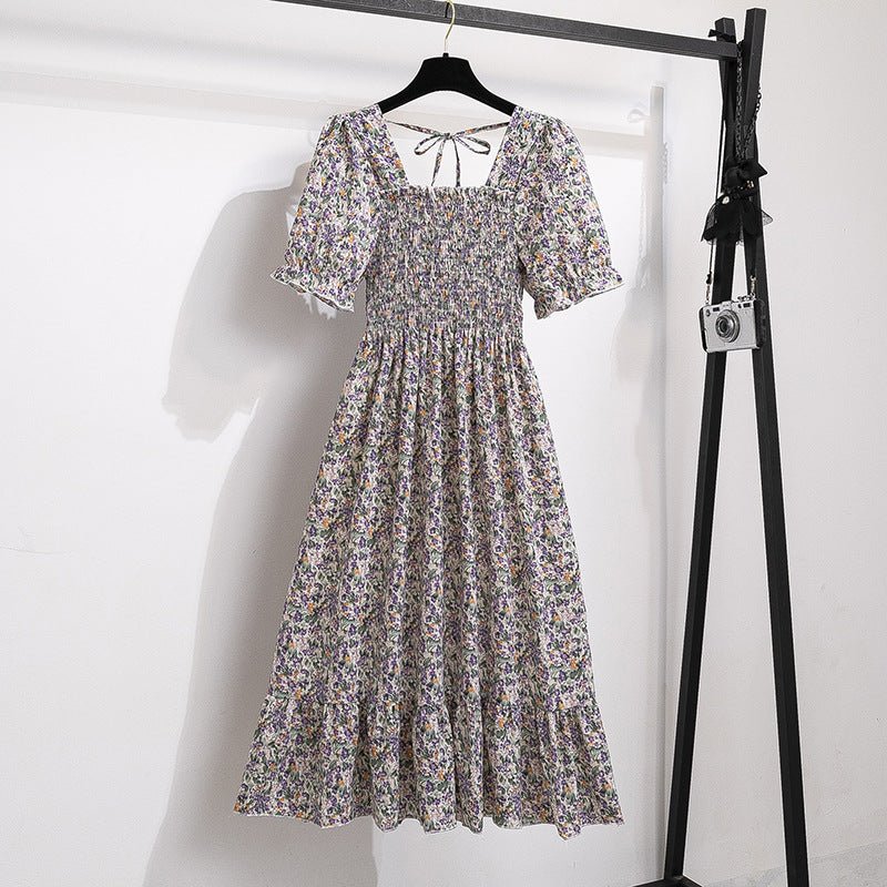 The Summer Bloom Midi Dress for Women - Purple Floral