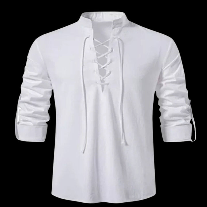Viking Norse Long Sleeve Shirt for Men - White