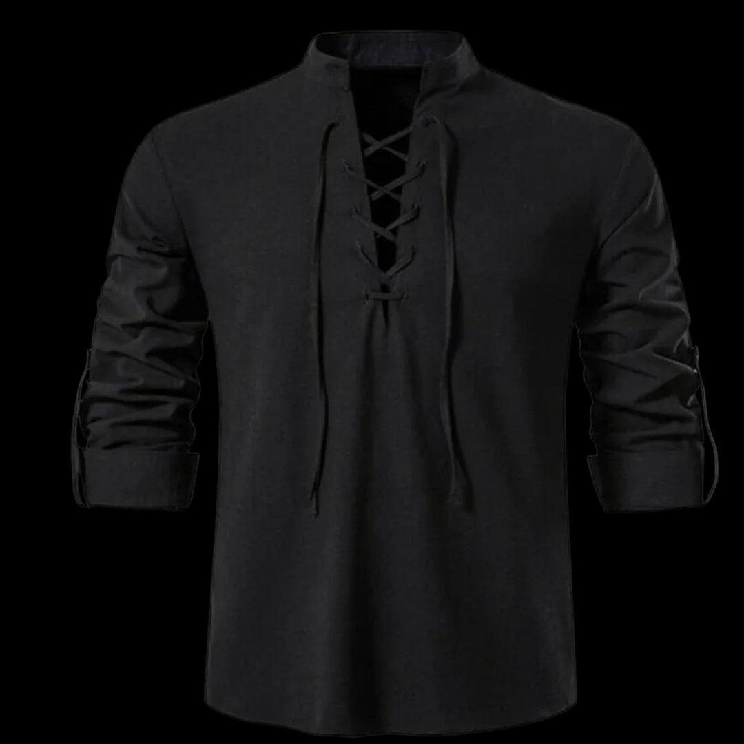 Viking Norse Long Sleeve Shirt for Men - Black