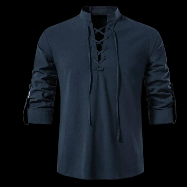 Viking Norse Long Sleeve Shirt for Men - Navy