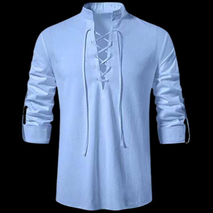 Viking Norse Long Sleeve Shirt for Men - Blue