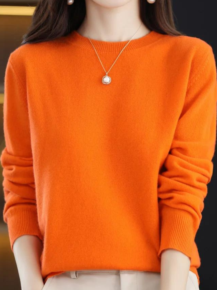 Long-Sleeve Merino Wool Jumper for Women