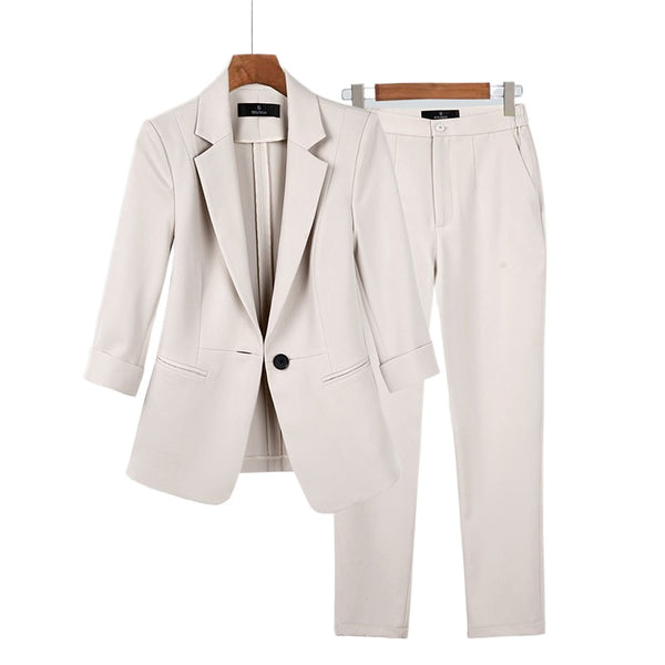 Tailored Suit with Wide-Leg Trousers for Women