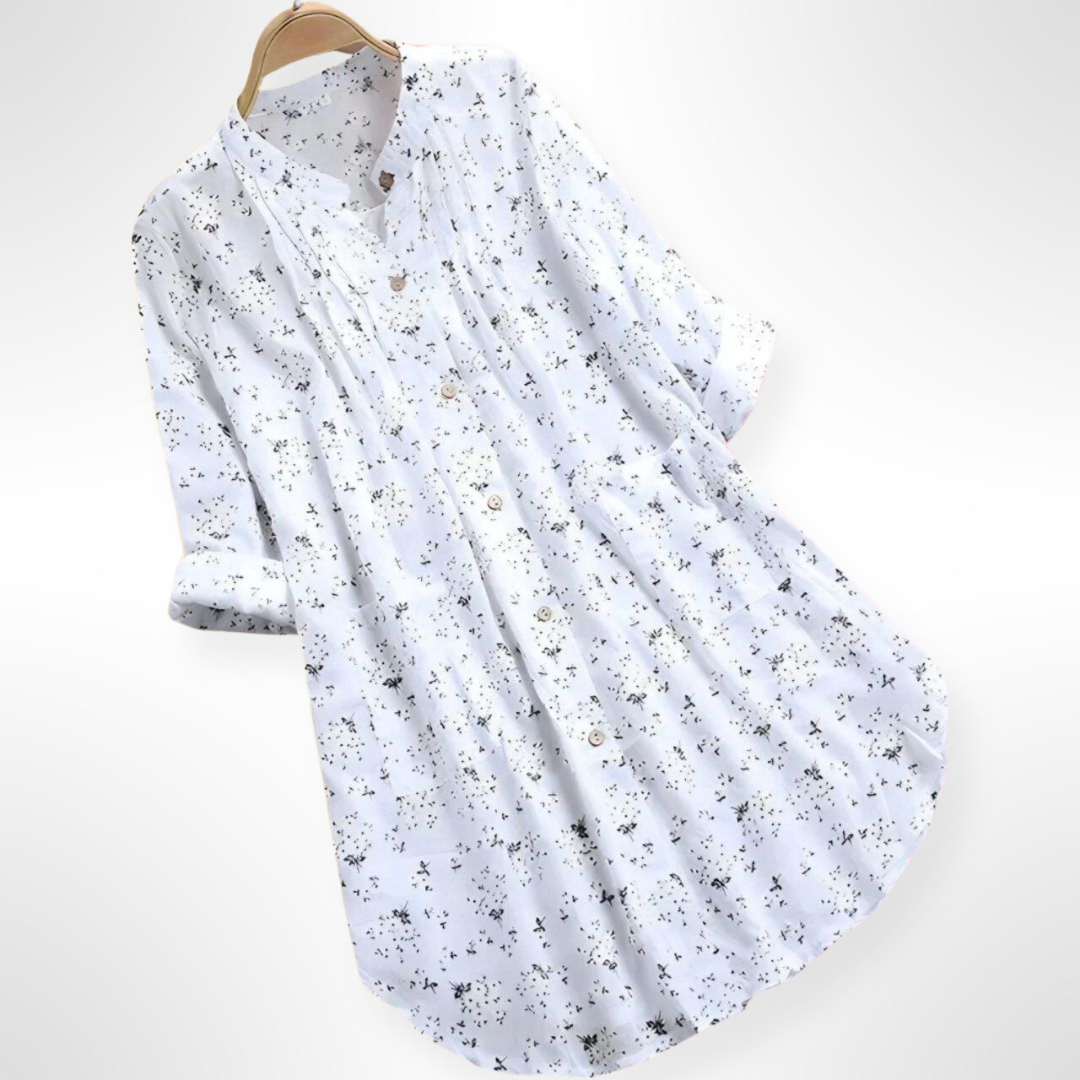 Relaxed-Fit Floral Print Shirt in Soft Woven Cotton