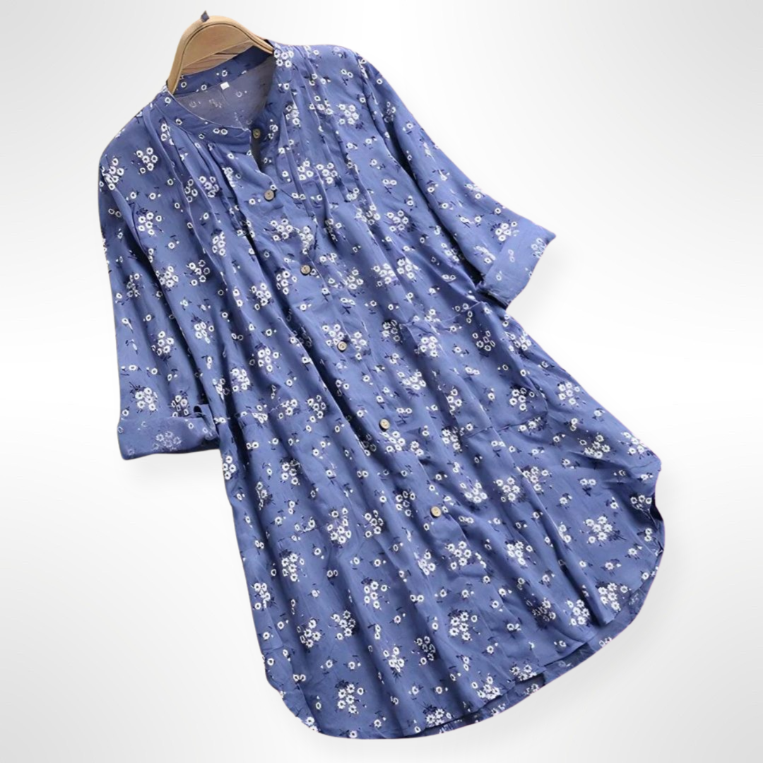 Relaxed-Fit Floral Print Shirt in Soft Woven Cotton