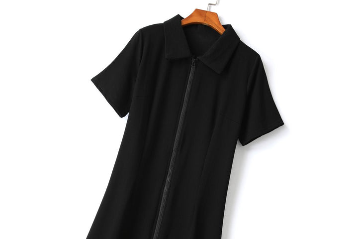 Etney Plus Size Black Polo T Shirt Dress for Women - gallery