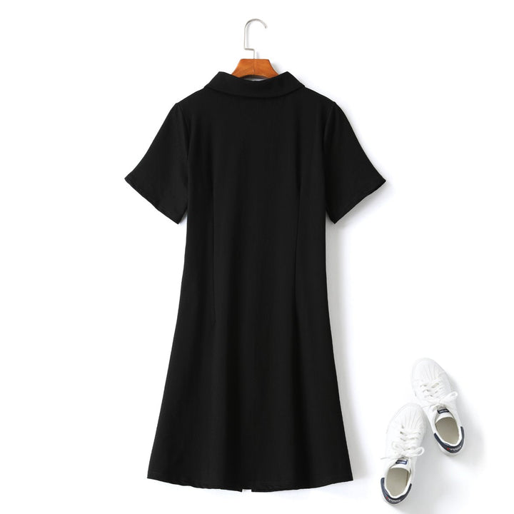 Etney Plus Size Black Polo T Shirt Dress for Women - gallery