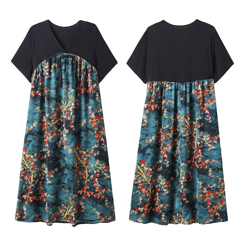 Plus Size V-Neck Oriental Hanbok Style Dress for Women - gallery