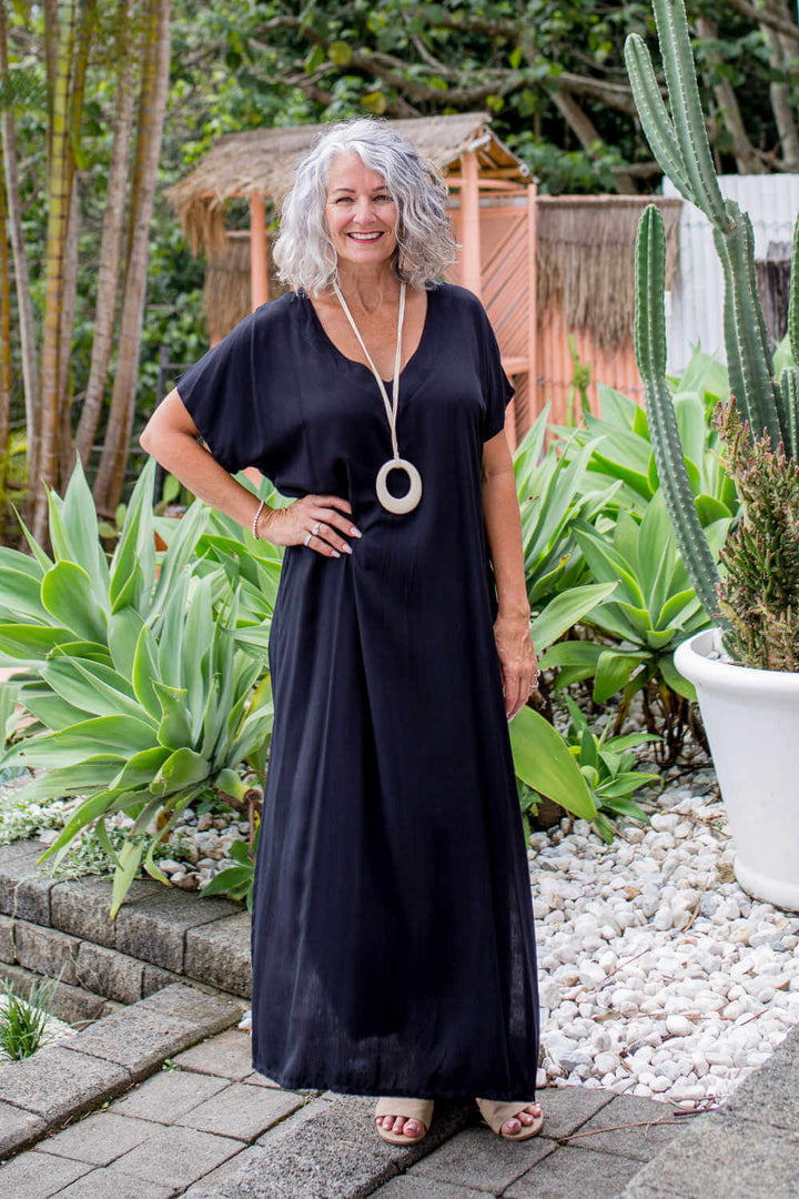 Black Maxi Kaftan Dress — gallery