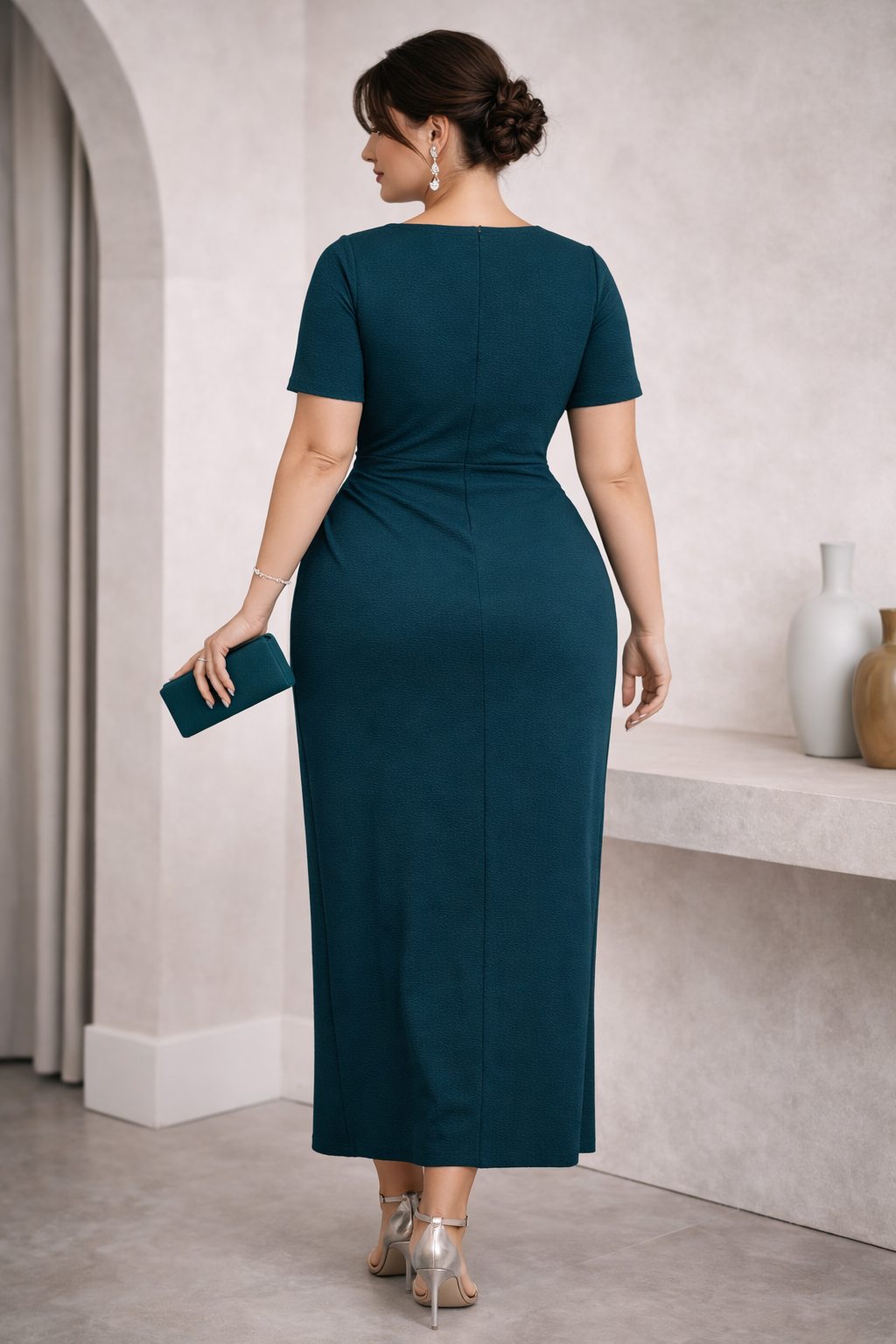 Calista Plus Size Wrap Evening Maxi Dress for Women - gallery