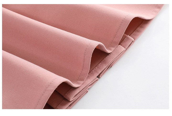 Plus Size Pink Pleats Mini Skirt for Women - gallery