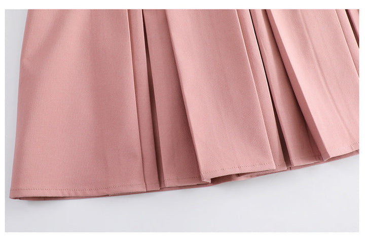 Plus Size Pink Pleats Mini Skirt for Women - gallery
