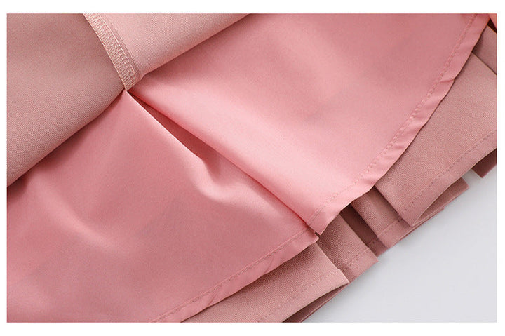 Plus Size Pink Pleats Mini Skirt for Women - gallery
