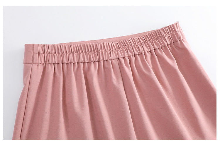 Plus Size Pink Pleats Mini Skirt for Women - gallery