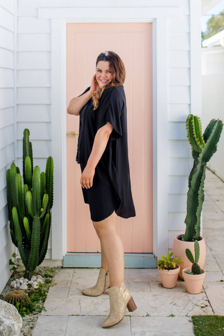Short Kaftan Dress - Black — gallery