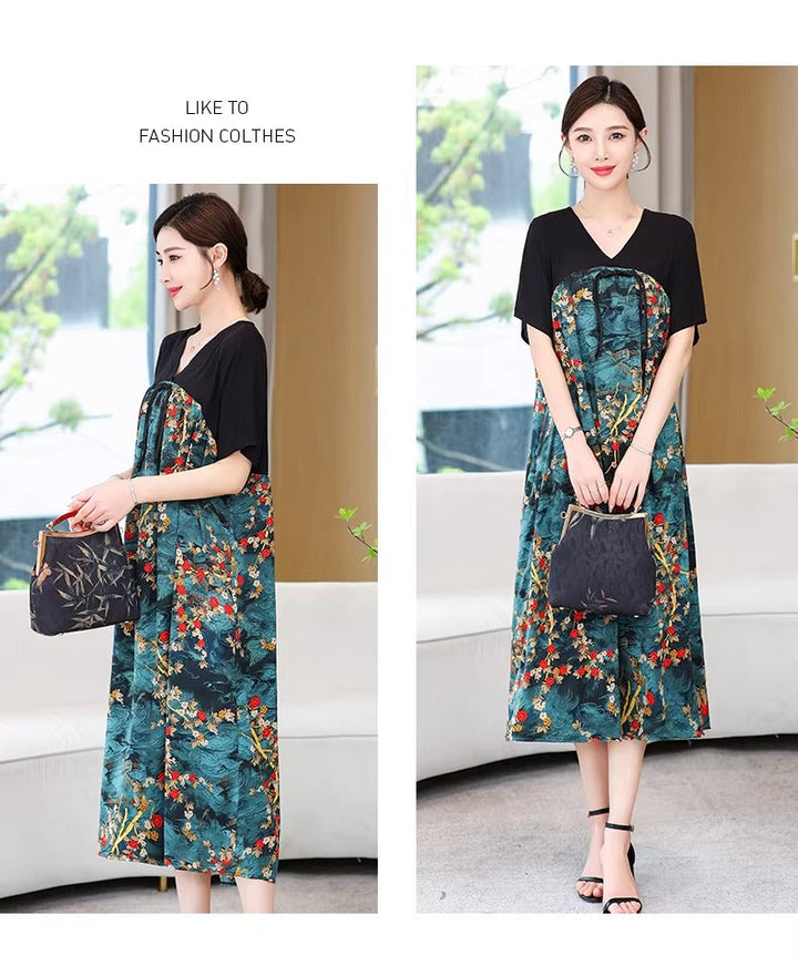 Plus Size V-Neck Oriental Hanbok Style Dress for Women - gallery