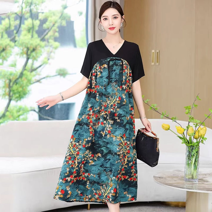 Plus Size V-Neck Oriental Hanbok Style Dress for Women - gallery
