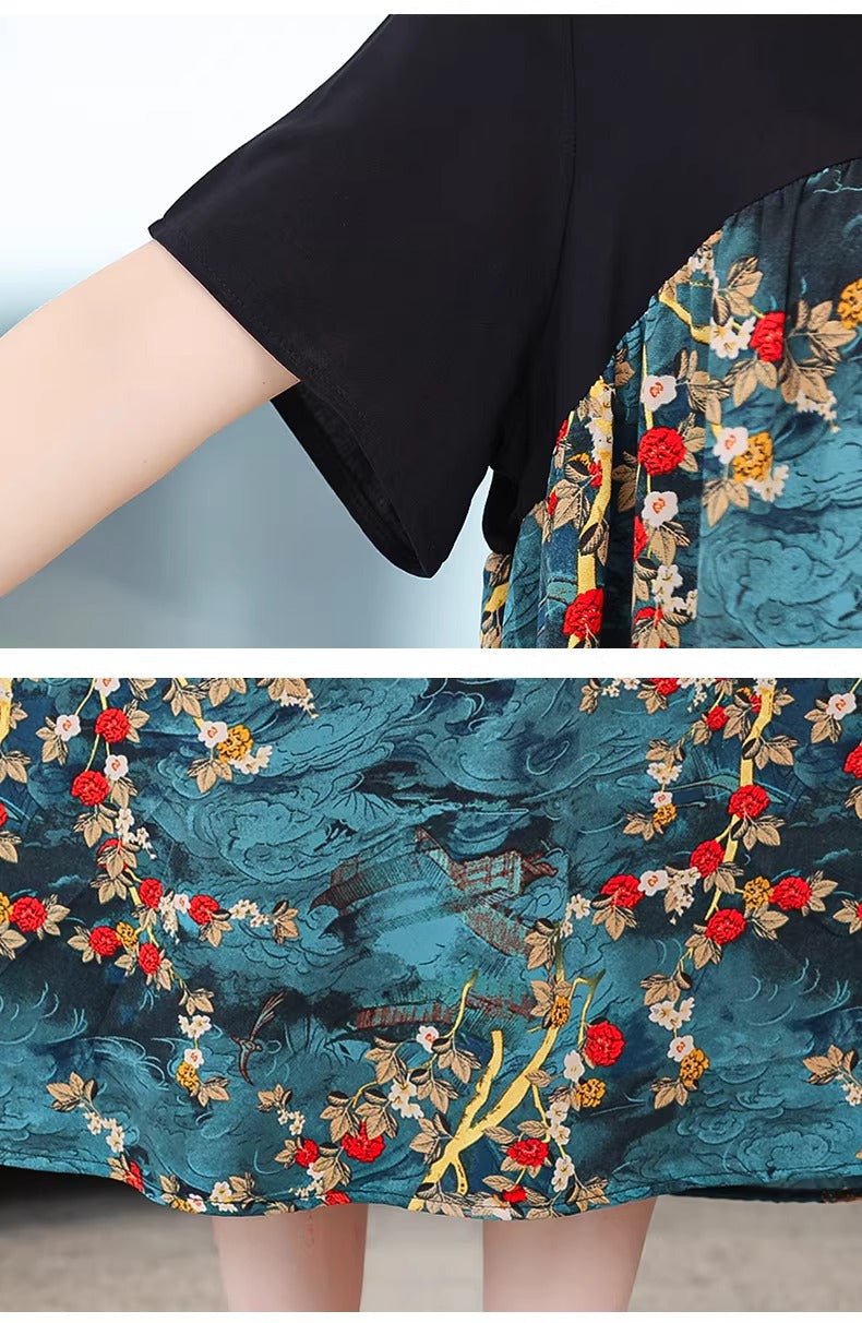 Plus Size V-Neck Oriental Hanbok Style Dress for Women - gallery