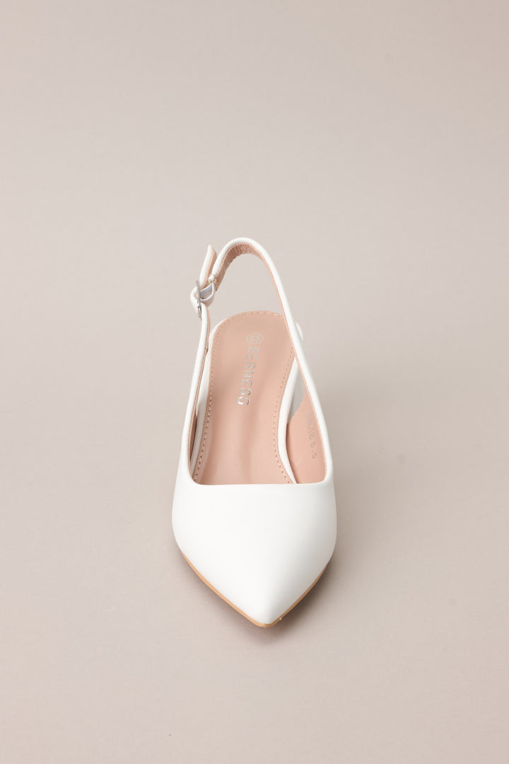 White Sling Back Heels for Women - gallery