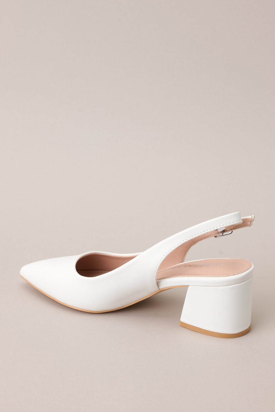 White Sling Back Heels for Women - gallery
