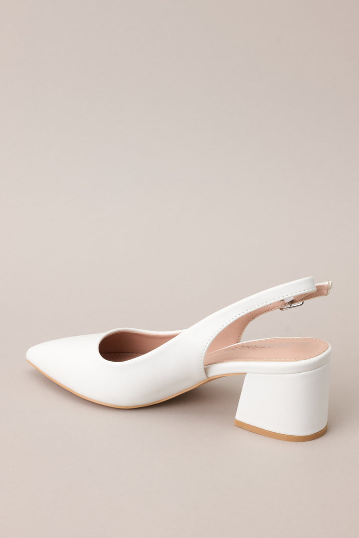 White Sling Back Heels for Women - gallery