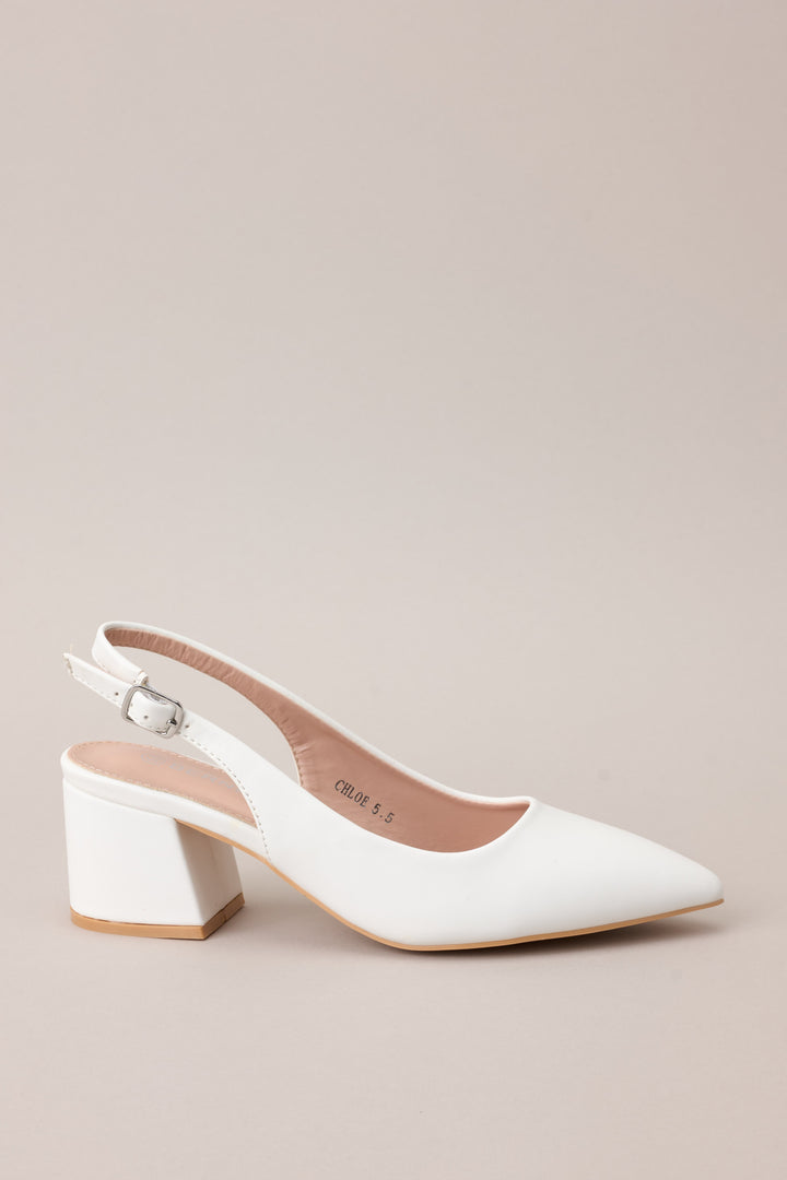 White Sling Back Heels for Women - gallery