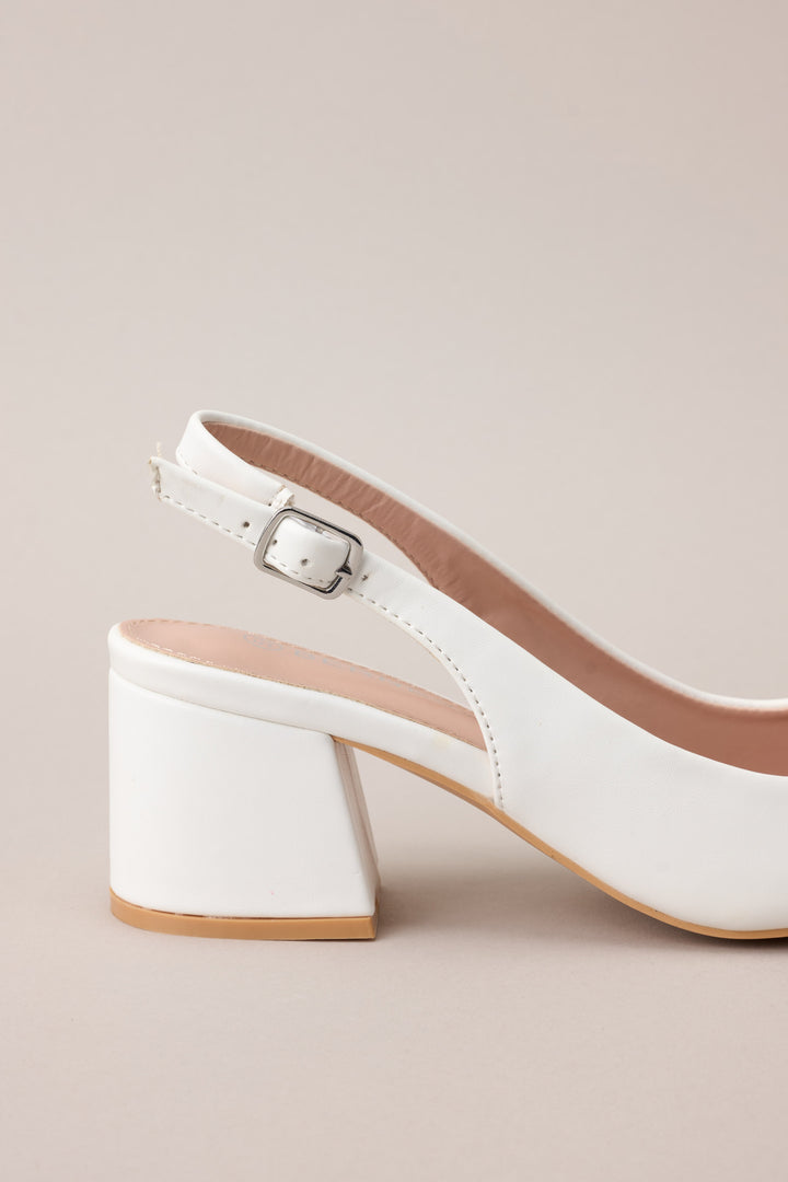 White Sling Back Heels for Women - gallery