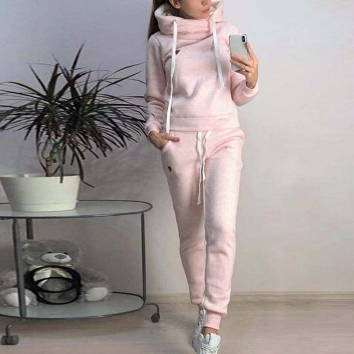 Cosy Brushed-Fleece Athletic Jogging Set for Women