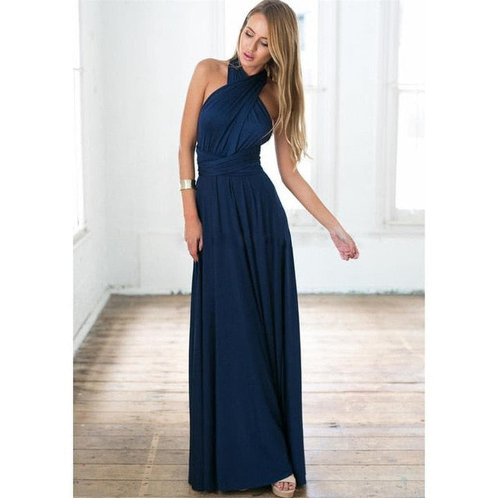 Multiway Wrap Convertible Boho Maxi Club Red Dress for Women - gallery