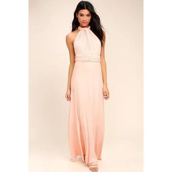 Multiway Wrap Convertible Boho Maxi Club Red Dress for Women - gallery