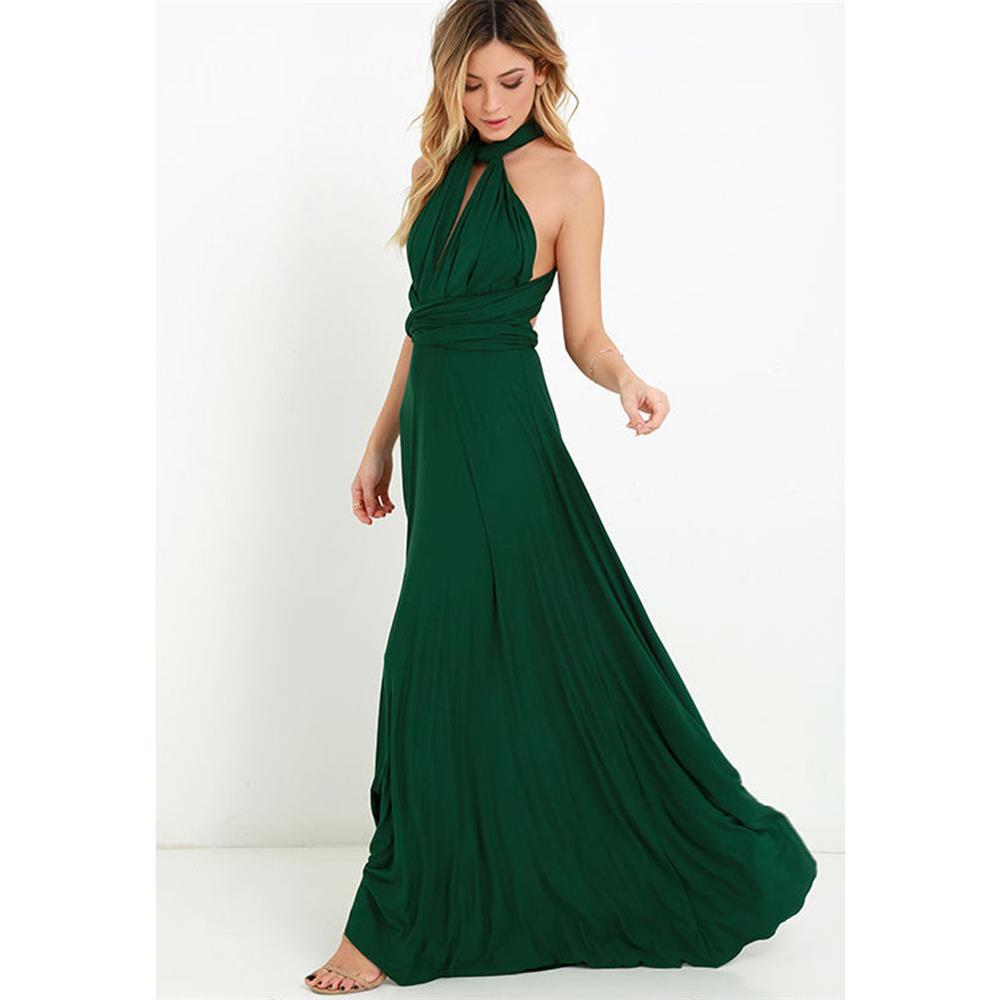 Multiway Wrap Convertible Boho Maxi Club Red Dress for Women - gallery