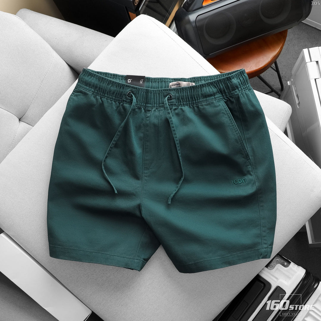 Cotton Khaki Shorts for Men - Xanh-0305