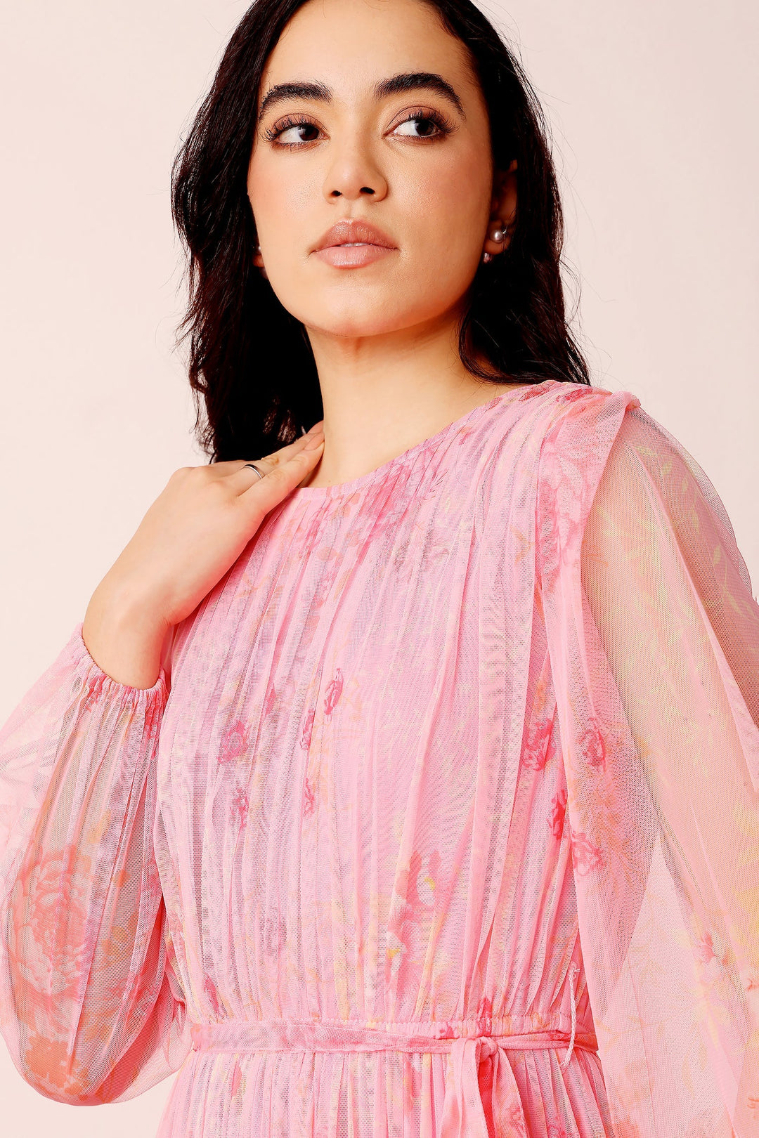 Rebecca Maxi Dress in Pink Floral — gallery