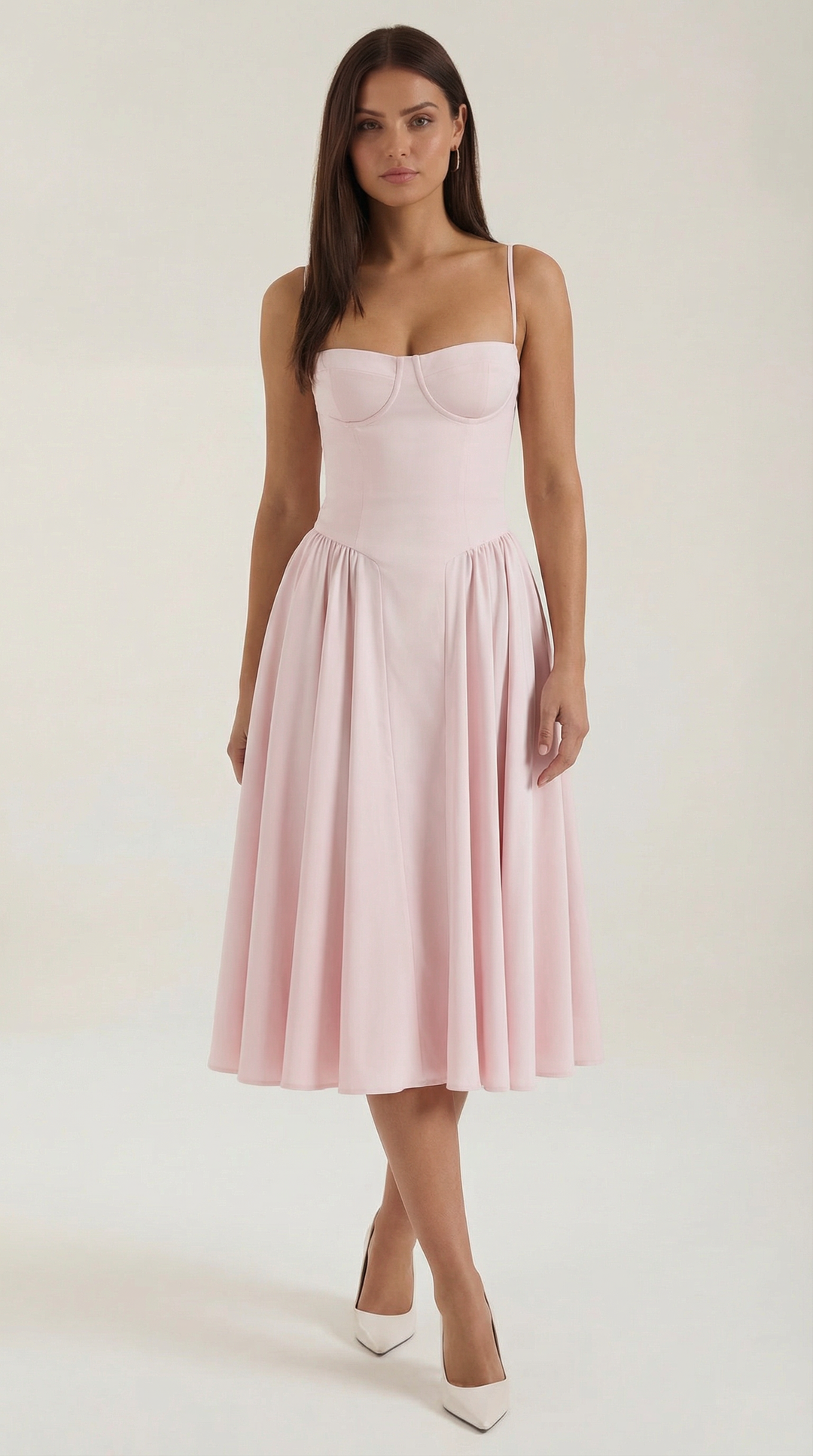 Luna Fashion House Midi Dress for Women - Pink