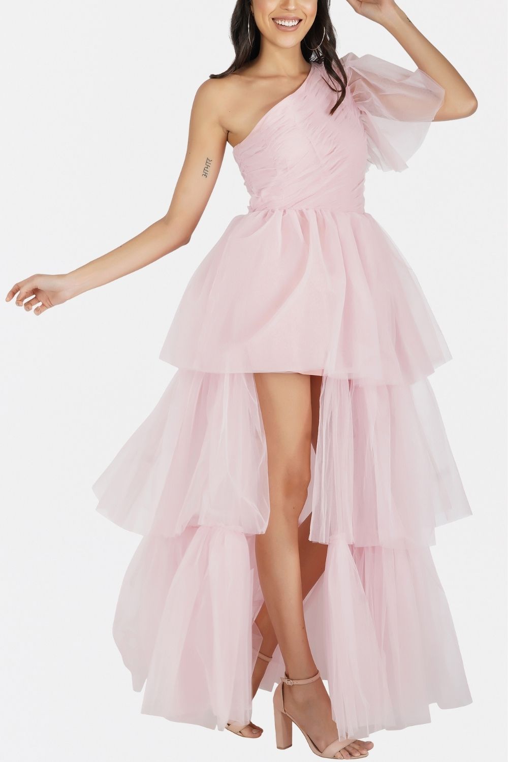 Rowena Mesh Maxi in Soft Pink — gallery
