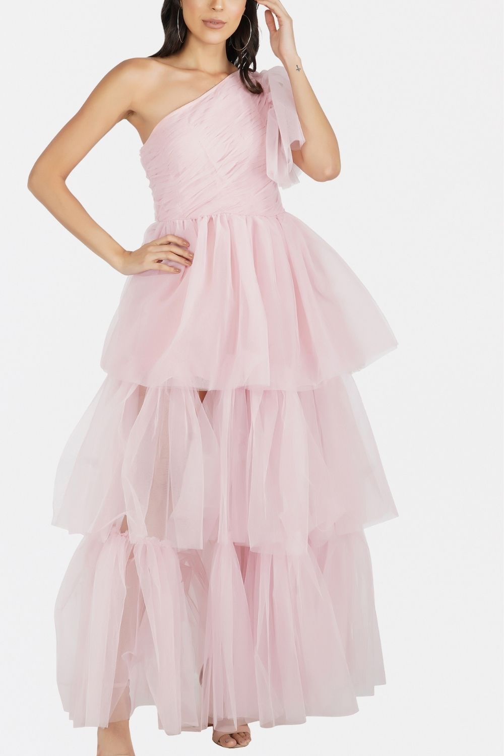 Rowena Mesh Maxi in Soft Pink — gallery