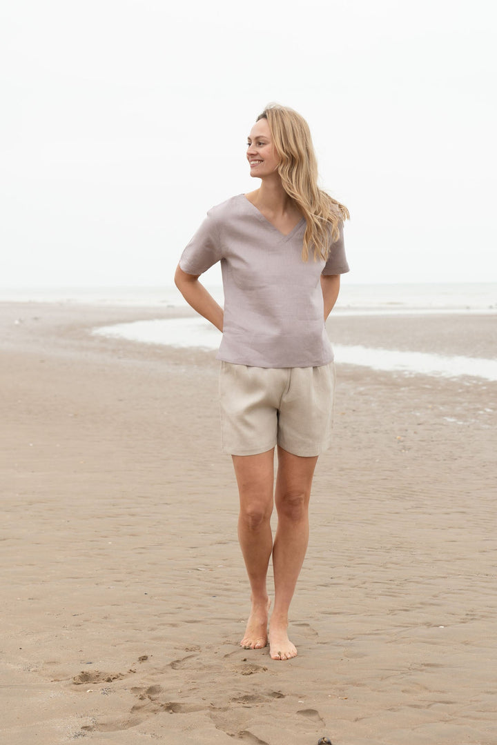 Sallie Linen Top for Women - Poldark