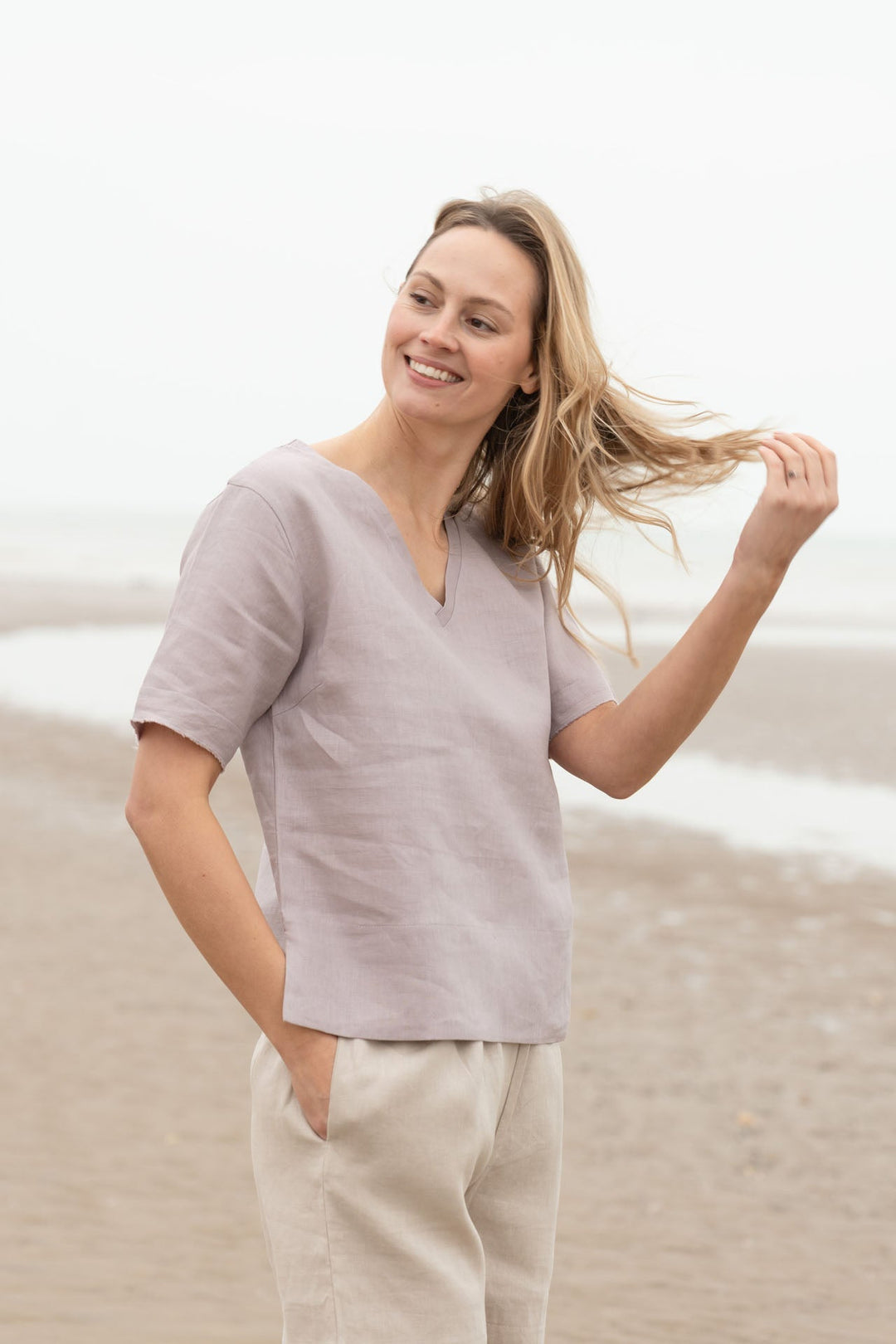 Sallie Linen Top for Women - gallery