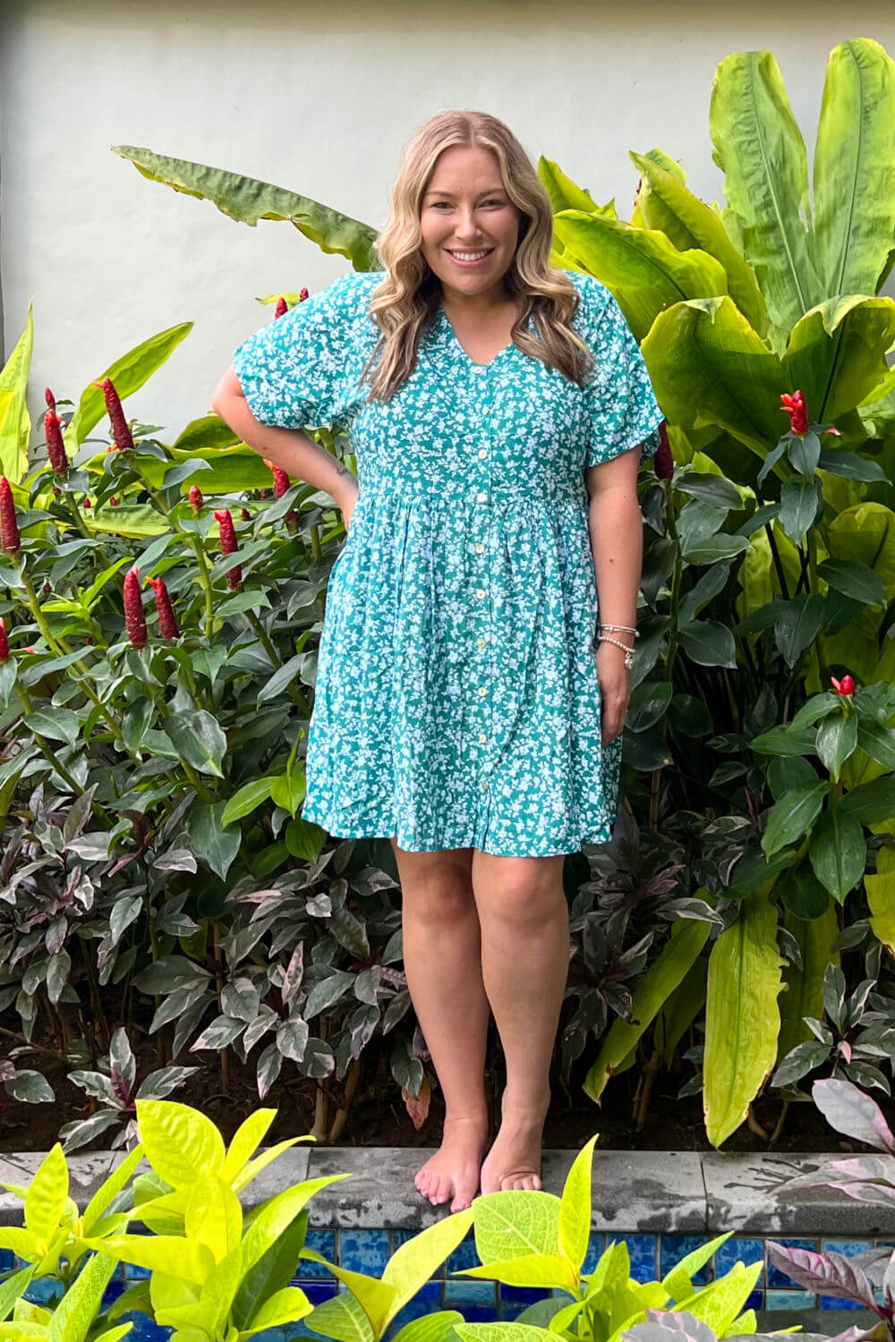 Isla Dress - Green Floral — gallery