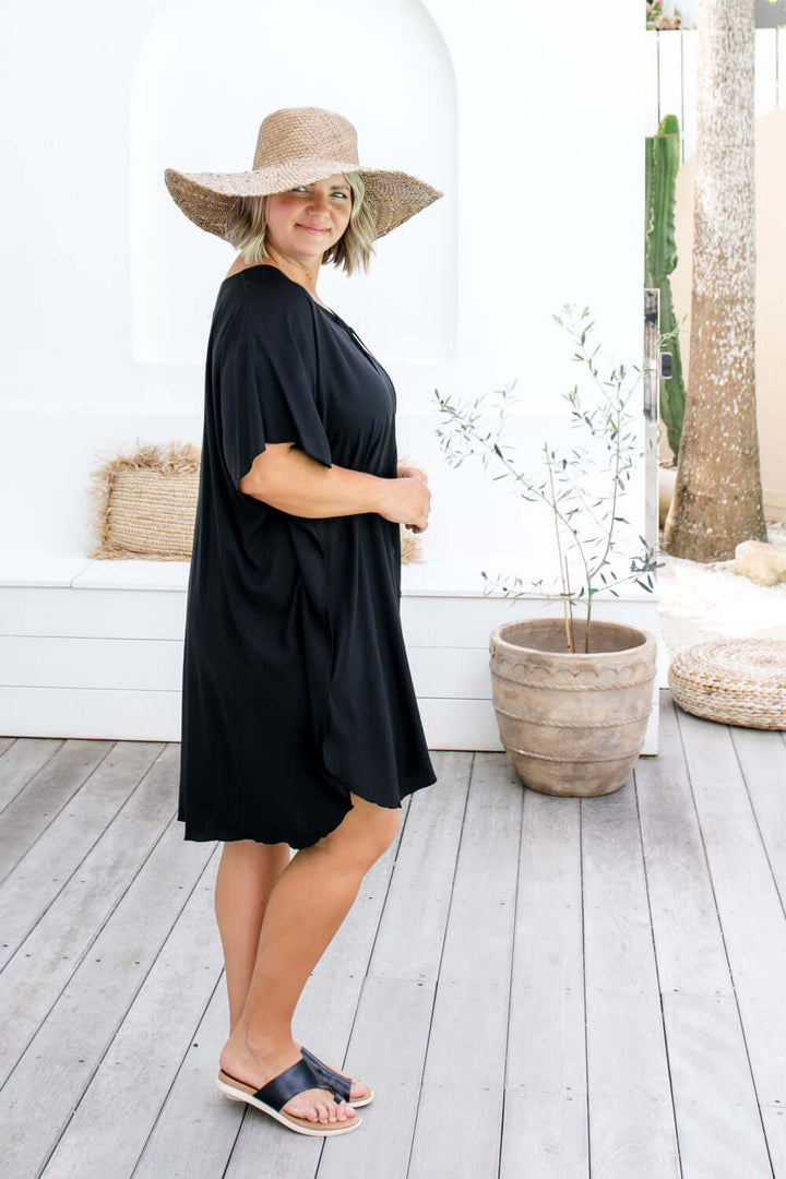 Short Kaftan Dress - Black — gallery