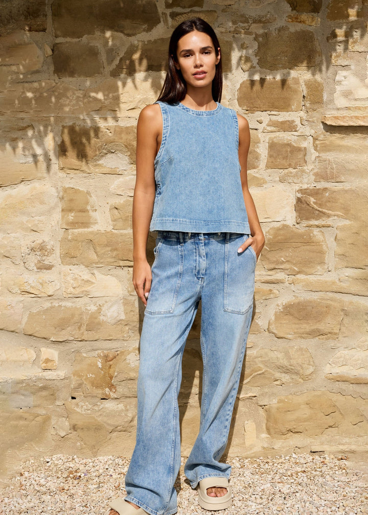 Sleeveless Denim Top for Women - gallery