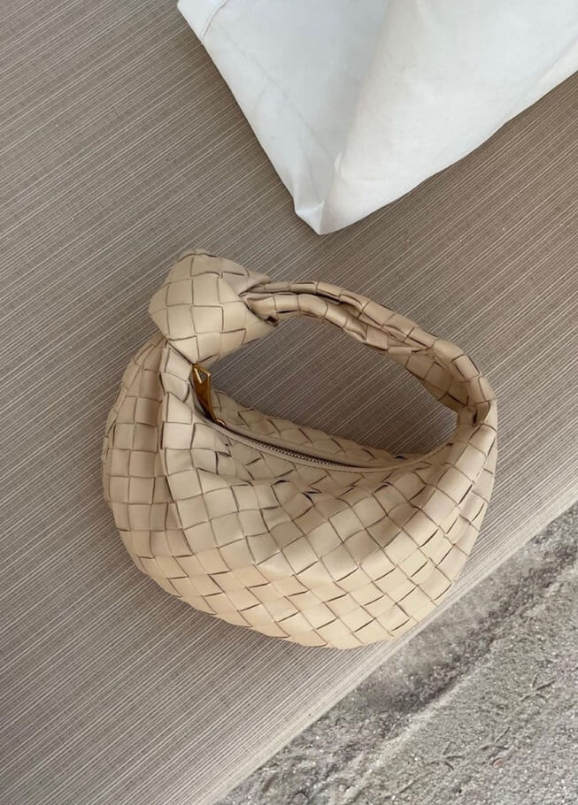 Woven Vegan Leather Handbag with Braided Structure