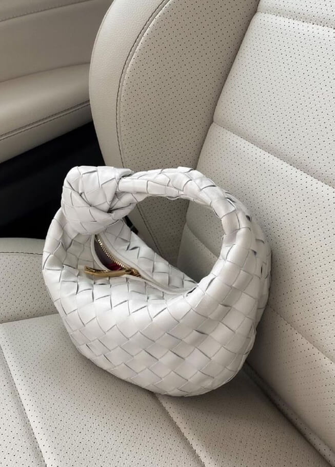 Woven Vegan Leather Handbag with Braided Structure