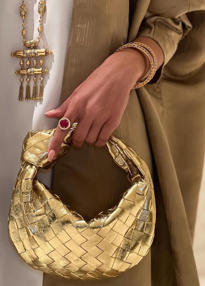 Woven Vegan Leather Handbag with Braided Structure